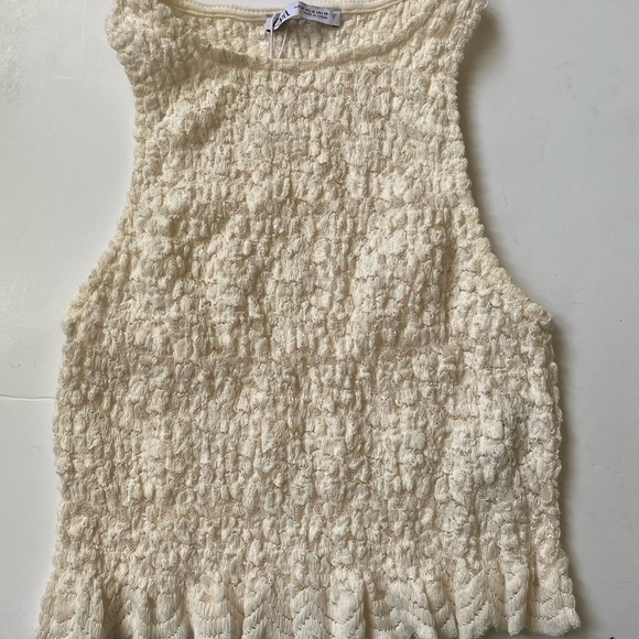 Zara textured crop top cream M - Picture 4 of 8